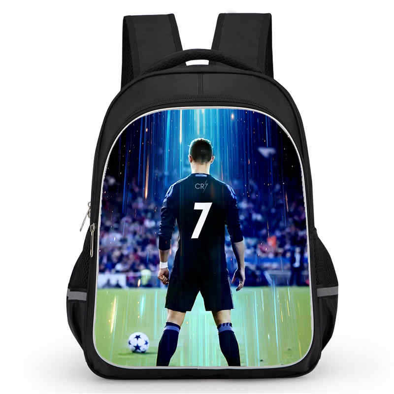 Cr7 Rucksack Hochauflösender Druck Große Kapazität Multifunktion Reißverschluss Oxford Rückenschutz Leichter Rucksack