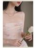 Off-Shoulder Floral Maxi Dress for Women, Slimming Mesh Waist, Gentle Summer Style