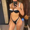 Sexy Splicing Underwired High Leg Cut Bikini Women Swimwear Female Swimsuit Two-pieces Bikini Set Bather Bathing Suit Swim