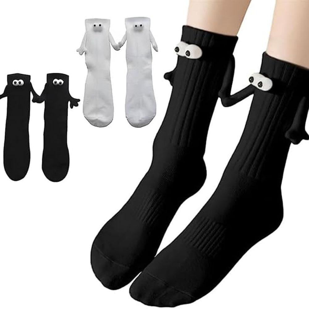 Magnetic Holding Hands Socks Black White Hand Grip Socks Personality Magnetic Funny Gifts For Couples Cute Colorful Socks