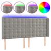 VidaXL Tête de Lit à LED Meuble de Chambre à Coucher Accessoire de Lit Double Tête de Cadre de Lit Intérieur Gris Clair 3124542