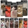 Pet Cat Funny Memes Phone Case For Samsung Galaxy Z Flip 7 6 5 4 3 5G Shockproof Cover Z Flip7 Flip6 ZFlip5 Flip3 Flip4 Luxury S
