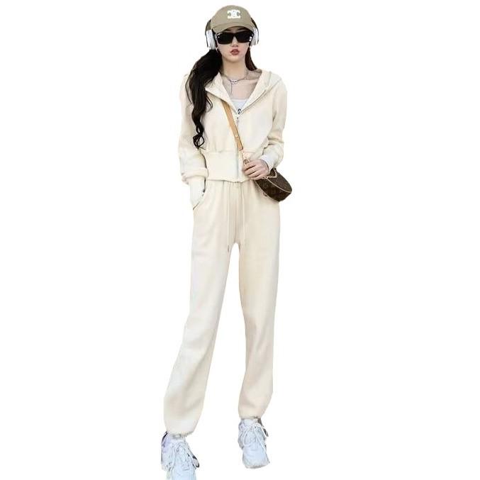 Spring and Autumn Sportswear Fashion Two-piece Women's Temperament Long-sleeved Hooded Sweatshirt Casual Pants Suit