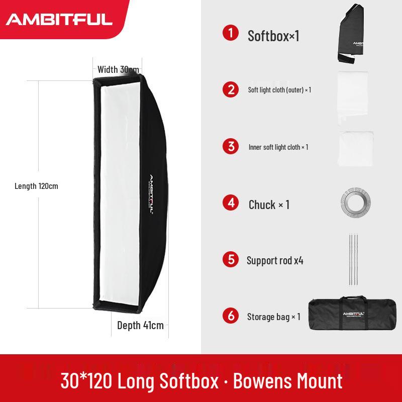 Ambitful Softbox with Bowens Mount and Honeycomb Grid for Studio Flash
