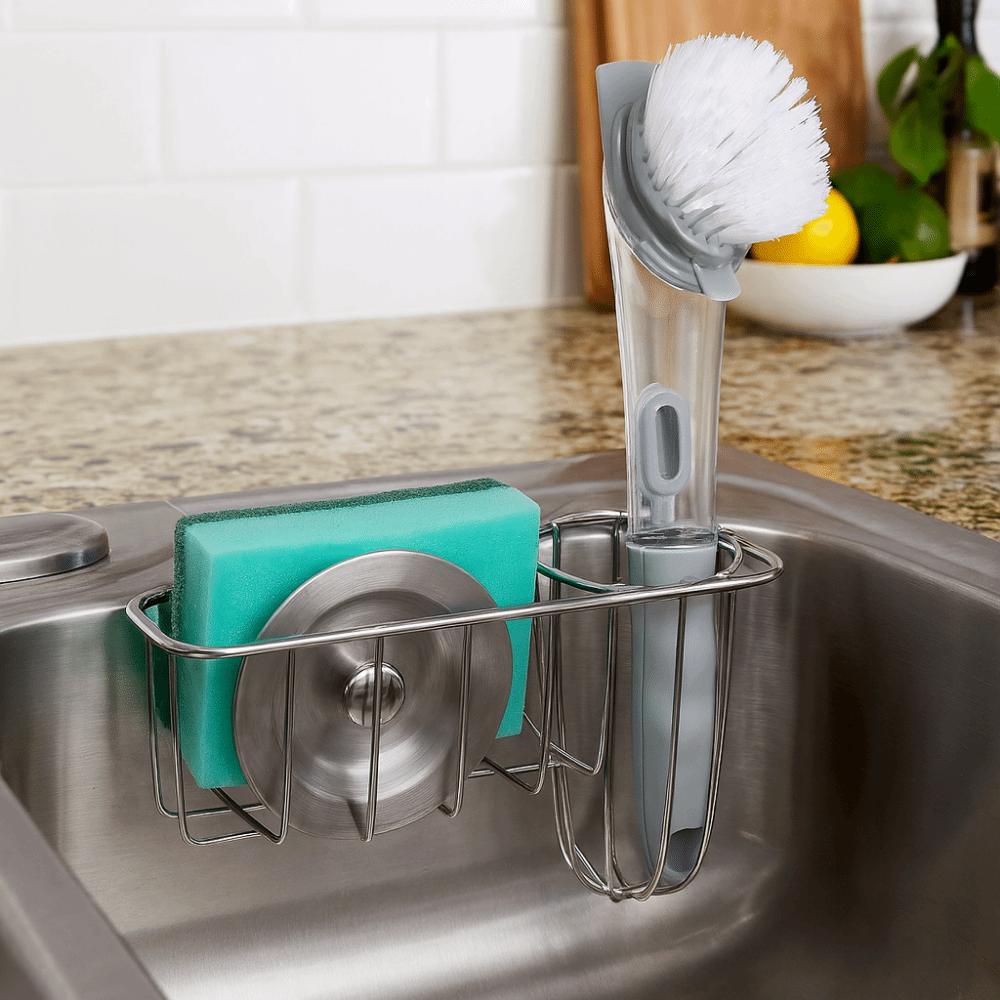 Smooth Edges Sink Hanging Basket Stainless Steel Sponge Storage Basket Sponge Holder  Kitchen