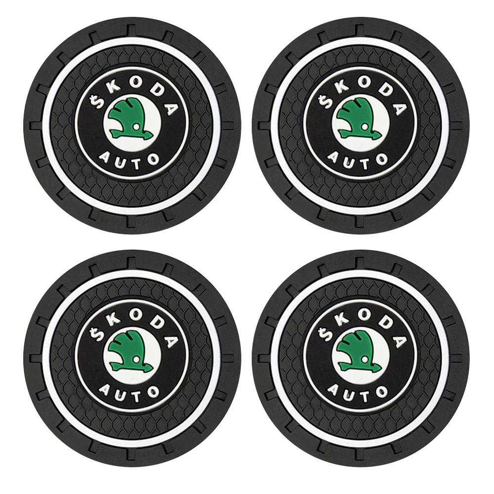 

Автомобильный подстаканник, коврик для воды, нескользящая подкладка, аксессуары для Skoda Rapid Scala Kodiaq Fabia Kamiq Karoq Octavia 2 3 A5 A7 VRS