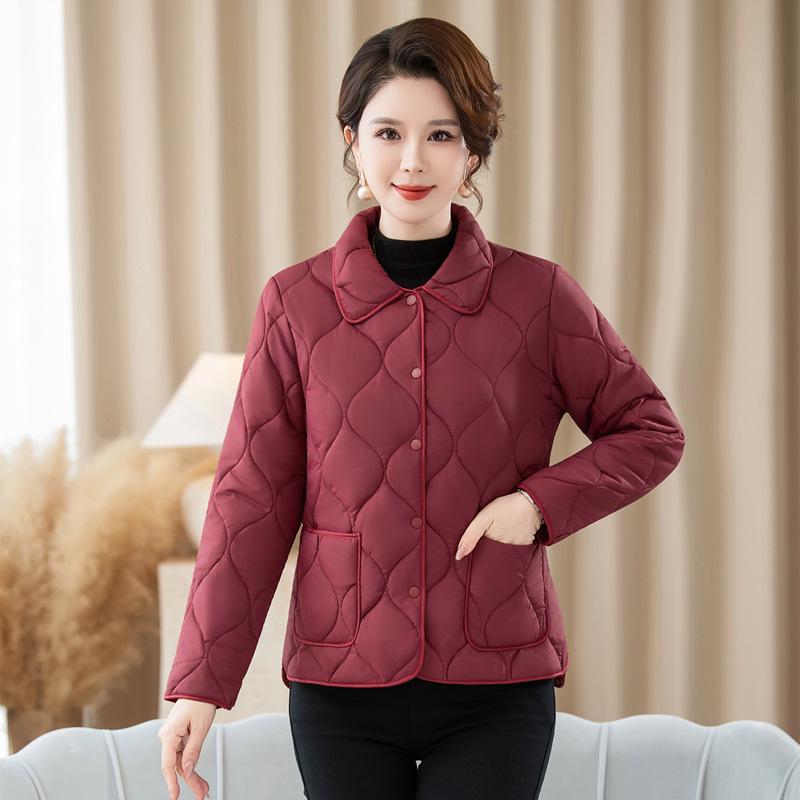 Women's Midlife Lightweight Autumn/Winter Cotton Jacket - Fashionable, Warm, and Thin