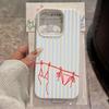 Silicone Phone Case For IPhone 17 17Air 16 15 14 Plus 13 12 11 Pro Max Luxury Fresh Striped Design Lichee Pattern Soft Cover