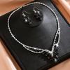 Women Party Wedding Dress Necklace Earrings Two-piece Jewelry Accessories