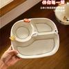 Household Ceramic Dividing Plates for Adults Weight Loss 2~3 Compartments Cream Wind Children Dish Rectangle Cartoon Tableware