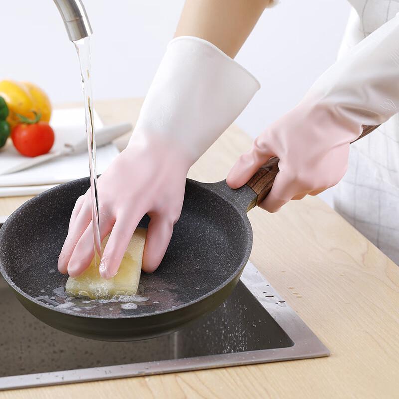 Tingle Durable Two-Tone Rubber Cleaning Gloves