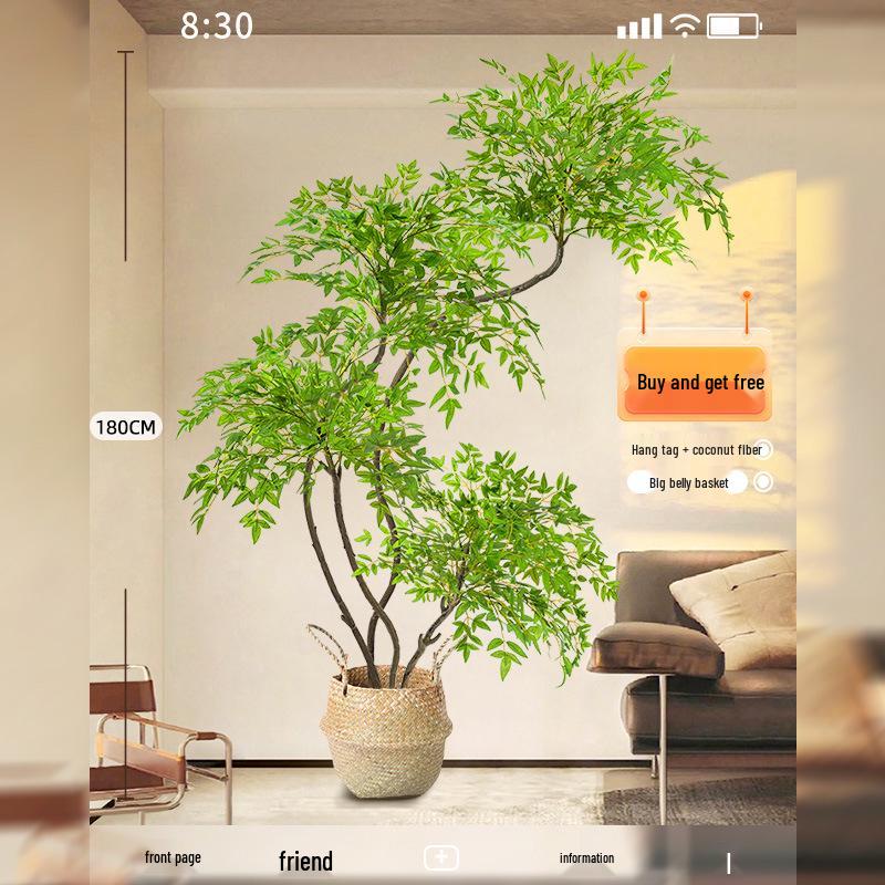 Nandina Luxury Artificial Tree - Indoor Floor Decoration & Bionic Green Plant Potted Ornament