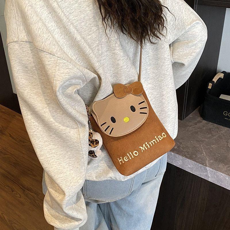 Hellokitty messenger bag women's bag  new niche design cute student party mobile phone bag mini bag