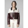 Women's Coat Wm053 Crop Genuine Leather Women's Coat