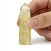 Aiercrystal 1 Adet Doğal Kristal Sitrin Kulesi 8 cm - 15 cm (8-15Cm) Meditasyon İçin 6 Yüzlü Tek Nokta Prizma Kristal Asa