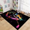 Bunte Illustration eines Hockeyspielers Teppich für Wohnzimmer Schlafzimmer Nachttisch Bodenmatte Garderobe Kinder Spielmatte Teppich
