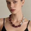 Simple and Fashionable, Personalized Design Sense, Casual and Versatile, Colorful Geometric Multi-color Splicing, Exaggerated Beaded Necklace, Women