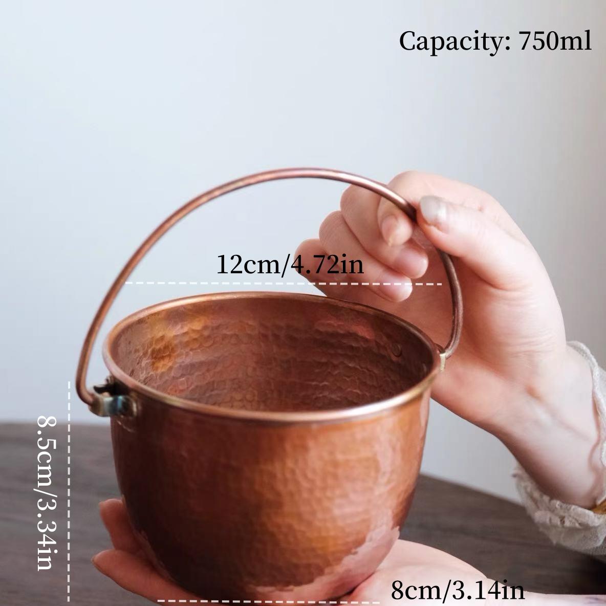 

Vintage Copper Ice Bucket,Handcrafted Outdoor Portable Small Size Chilled Beer Beverage Bucket,Ice Cube Storage Bucket Tableware