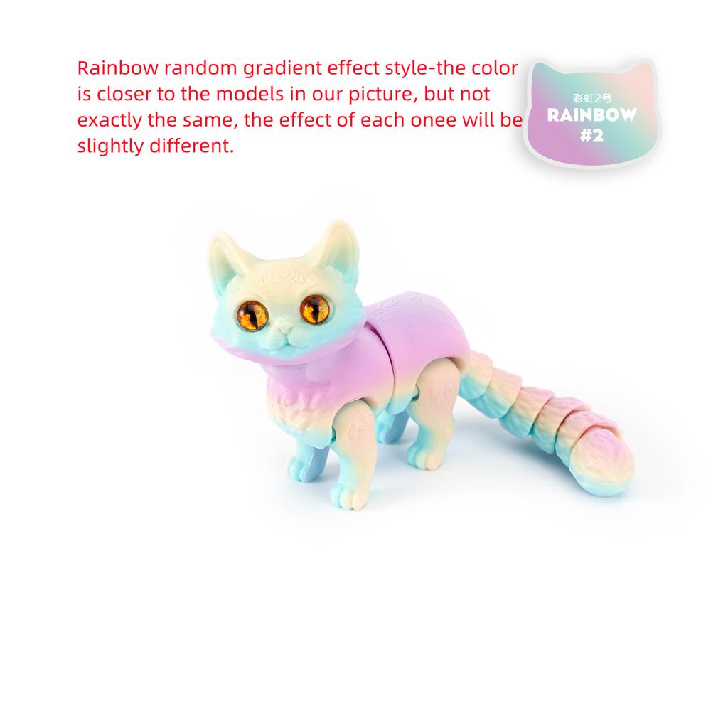 3D Printed Cute Cat Model Toys Sphynx Cat Ornament Realistic Hairless Figurine with Movable Joint Children's Funny New Year Gift