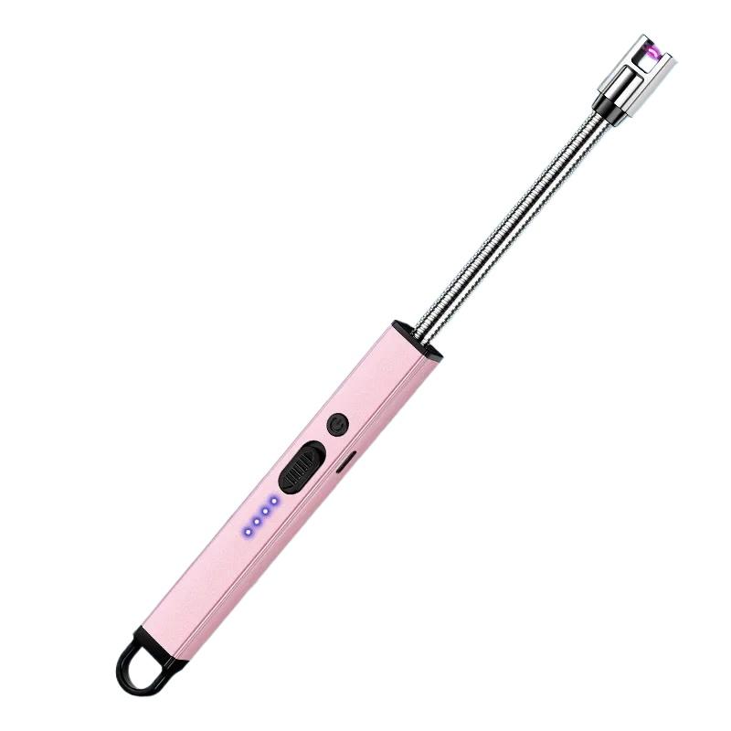 Furtun 720° Rezistent la vânt Aprinzător electronic cu impulsuri Blocare de siguranță Afișaj baterie Bucătărie de camping în aer liber Brichete electrice cu încărcare USB