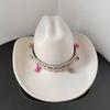 New White Western Cowboy Hat For Men And Women Jazz Cowboy Hat Color Belt Accessories Panama Sombrero Hombre Hat