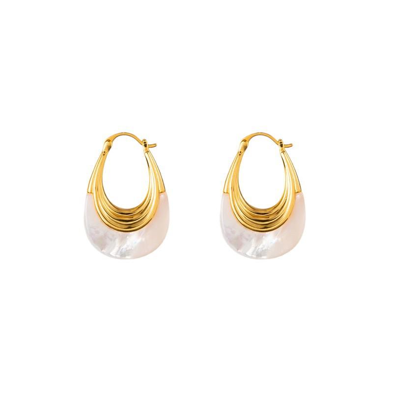 French light luxury simple classic fritillary ear buckle high sense retro elegant warm earrings light luxury atmosphere earrings