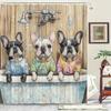 1pc Shower Curtain - Colorful Easter Bunnies and Eggs Pattern for a Festive Bathroom Waterproof