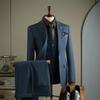 Plus Size Men's Striped Business Casual Wedding & Formal Suit Set