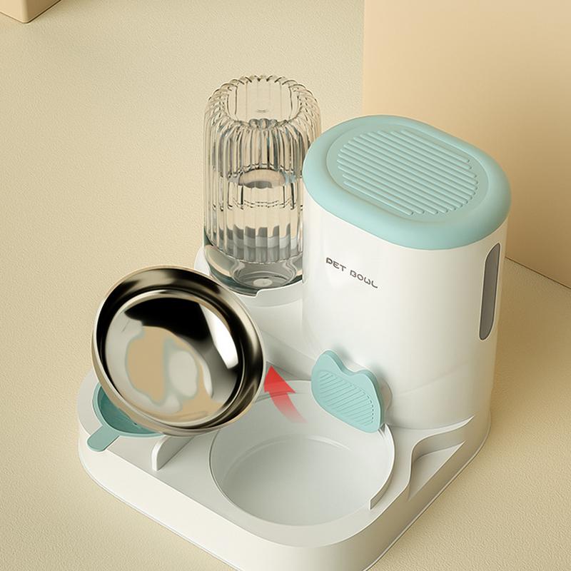 Feeder and Water Dispenser Set Dog Automatic Food Water Dispenser Kit Large Capacity Pet Feeding Station for Cats Dogs Rabbits