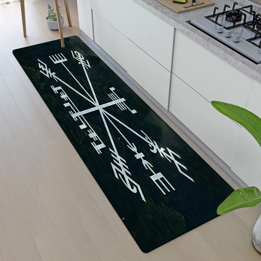 Entrance Front Doormat Symbol Valknut Nordic Valhalla Non-slip Kitchen Living Room Rug Balcony Bathroom Foot Floor Mat Carpet