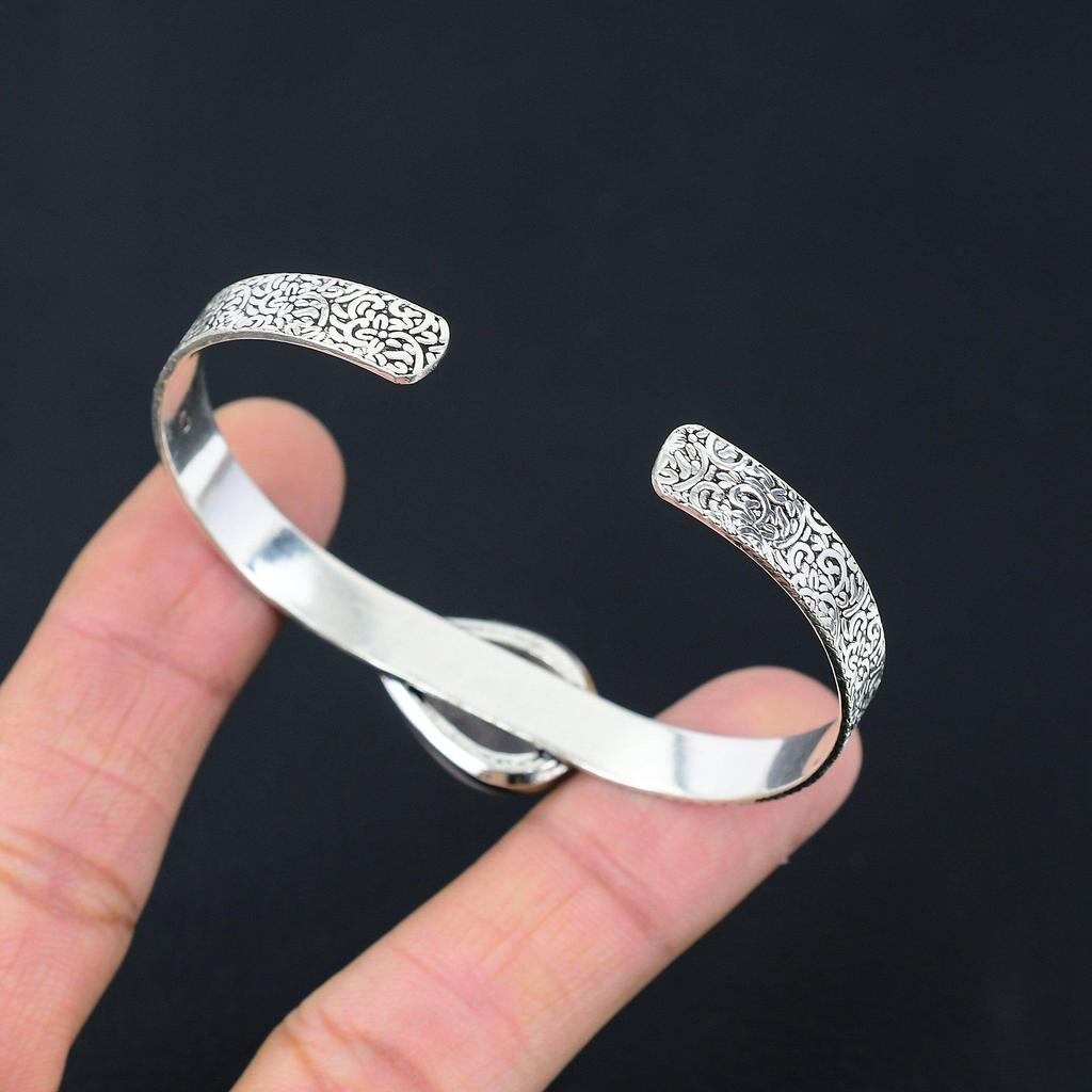 Friendship Day Deal Heart Chakra Natural Rose Quartz Wife New Bangle 925 Silver