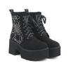 Autumn and Winter Retro Women's Short Boots Martin Boots Thick Heel Large Size Spider Embroidered Women's Shoes