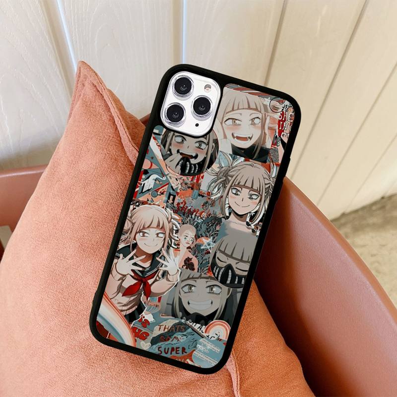 Anime Himiko Toga Phone Case Silicone PC+TPU Case for iPhone 11 12 13 Pro Max 8 7 6 Plus X SE XR Hard Fundas