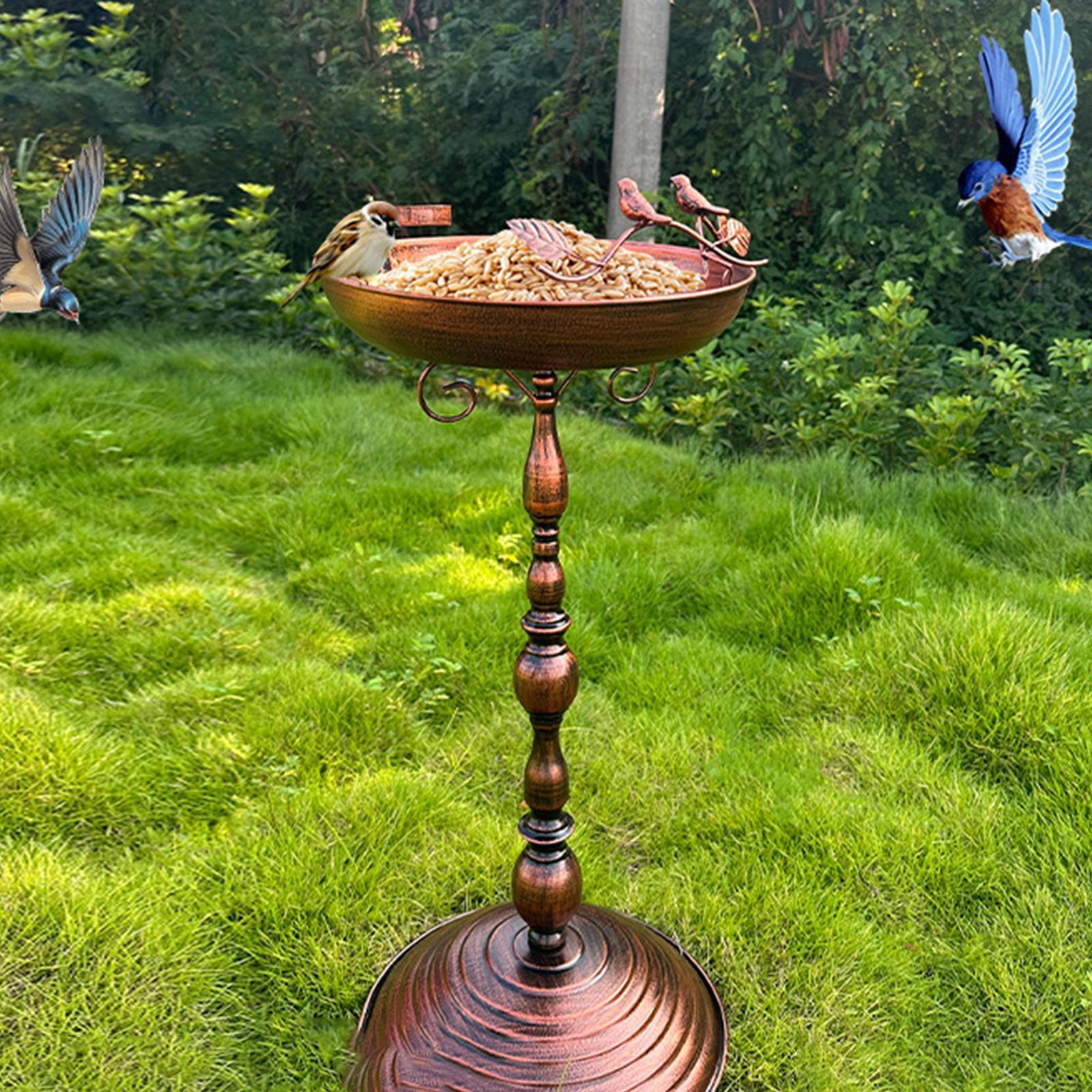 

Металлическая кормушка для птиц Аксессуары для ванной Сад Легко чистить Многофункциональный двор бронзовый