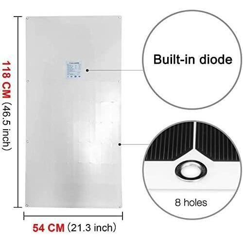 Dokio 100w-12v panneau solaire mono souple semi-flexible camping-car/fourgon