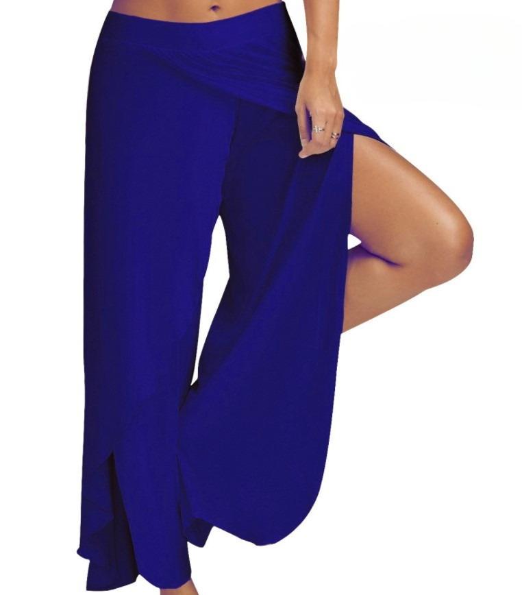 Plus Size Chiffon Palazzo Pants with Wide Leg Flare for Yoga and Casual Wear In 10 Colors