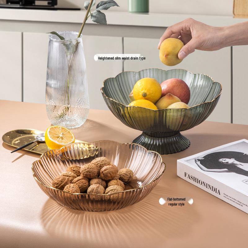 2023 Drenajlı Lüks Meyve ve Atıştırmalık Kasesi - Sehpa İçin Zarif ve Geniş