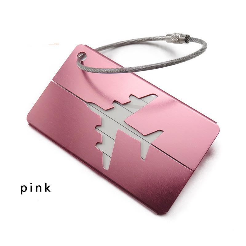 Aluminum Luggage Tag Anti-theft Steel Ring Durable ID Marker for Travel Suitcase Duffel Bag Backpack
