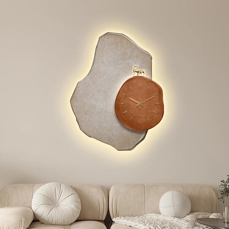 Luxury Living Room Wall Clock Decor Light Big Elegant Wall Clock Quartz Art Unique Modern Design Silent Bedroom