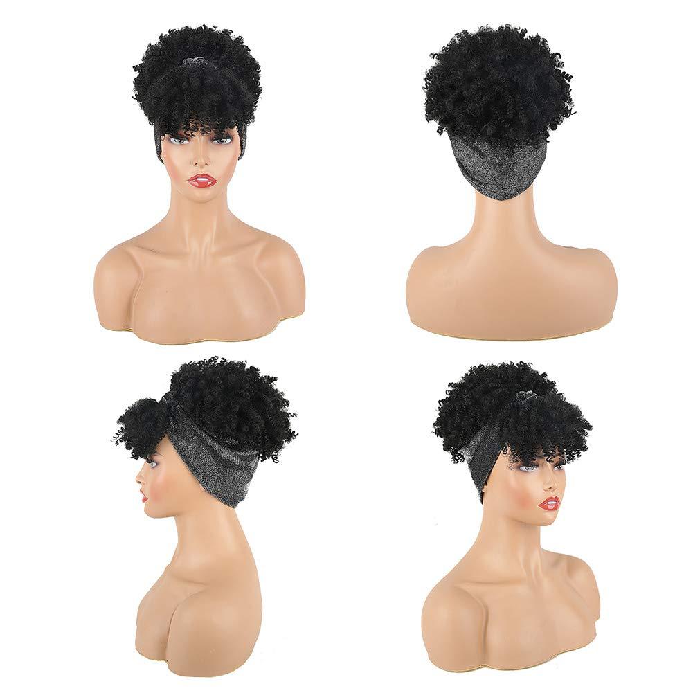 Short Afro Kinky Curly Headband Wigs Wholesale Ombre Brown Heat Resistant Fibre Synthetic Hair Headband Wigs for Black Women