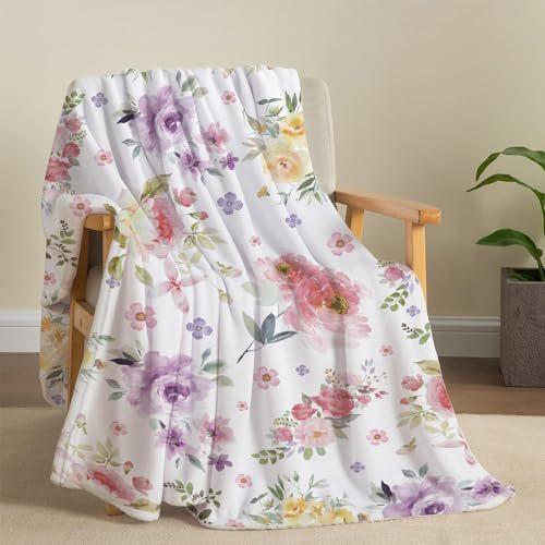 

Watercolor flowers digitalprinted polyester Bedroom velvet flannel soft sofa cover blanket Fleece soft sofa cover blankets 75x100cm