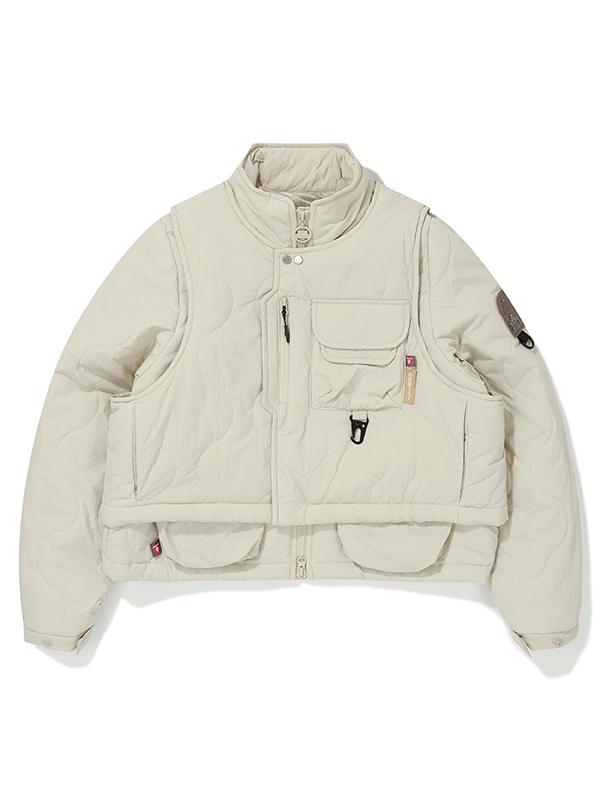 Bibissieoseu W Primaloft Convertible Quilted Jacket_Cream