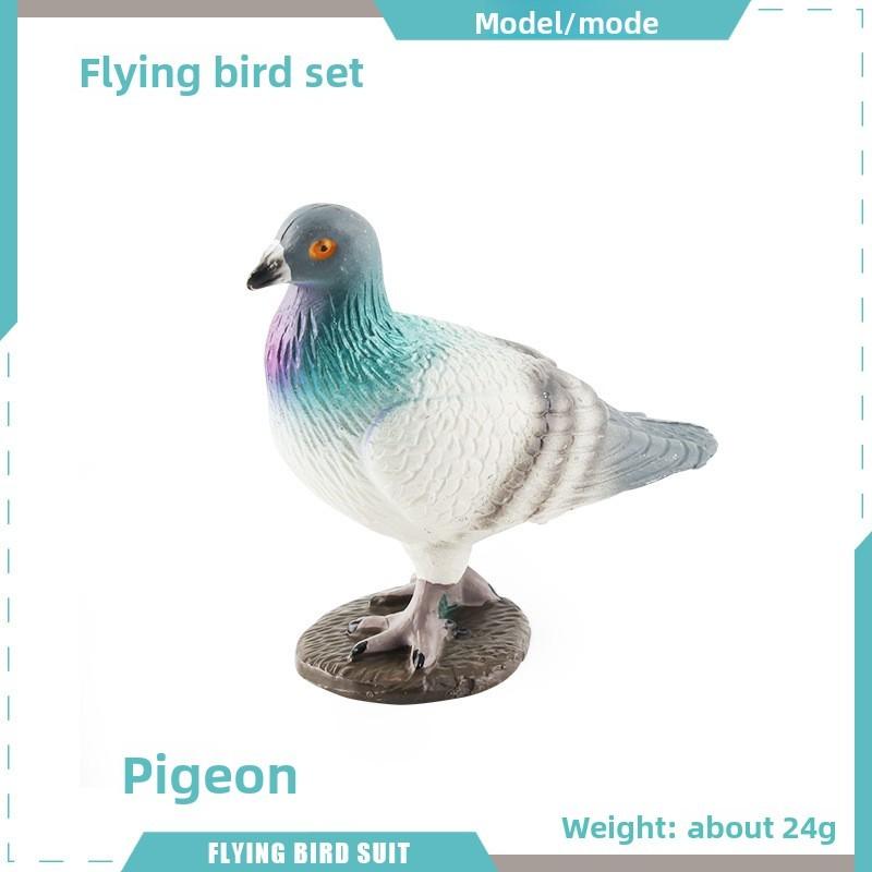 Pvc Bird Magpie Pigeon Model Set With Realistic Design For Nature Decor And Collectors