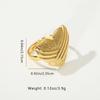 Golden Plated Hammered Heart Statement Ring with Ribbed Wrap Accent for Women Elegant Jewelry Gift