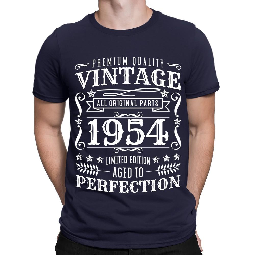 Vintage 1954 Aged to Perfection Original Parts Mostly Birthday Mens TShirts E1 L