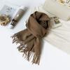 Women S Thick Warm Wool Scarf With Printed Logo For Winter Fashion