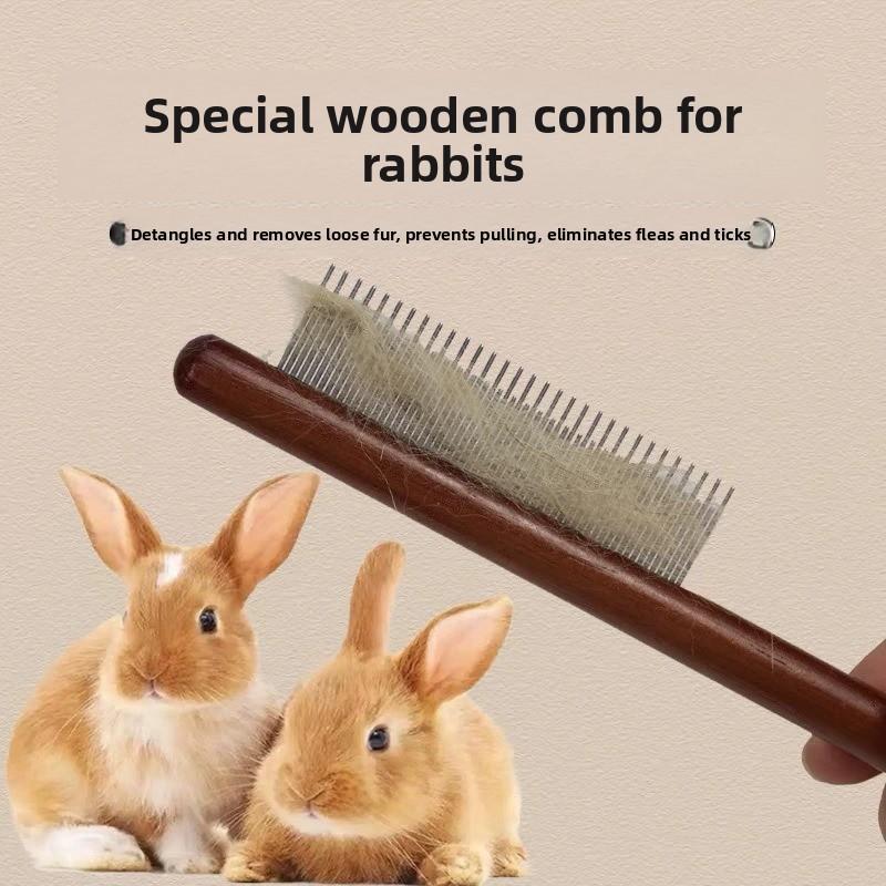 Pet Deshedding Comb Rabbit Grooming Hair Removal Flea Comb For Bunny Cat Dog Small Pet Grooming Supplies