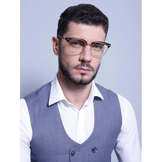 Intellilens Round Blue Cut Computer Glasses for Eye Protection with Lens Cleaner Solution for Spectacles |Blue Light Filter Glasses |  (53-19-140)