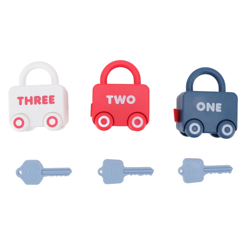 Kids Learning Locks Slideable Car Shape Children"s Learning Lock with Key Puzzle Early Education