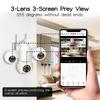 V380Pro Indoor Three-Lens 600W Pixel Home WiFi Camera